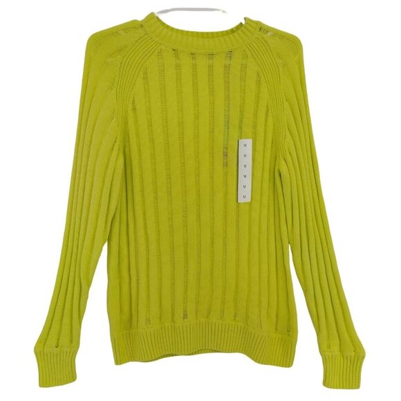 Future Collective Women's Medium Green Ribbed Long Sleeve Sweater. NWT - Picture 1 of 7